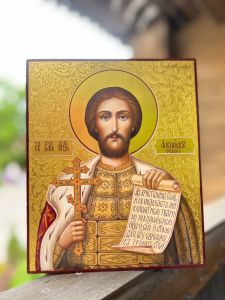 Рукописная икона Александр Невский №81