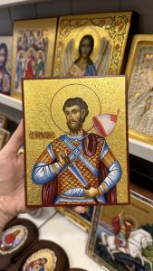 Рукописная икона Федор Феодор Тирон №2
