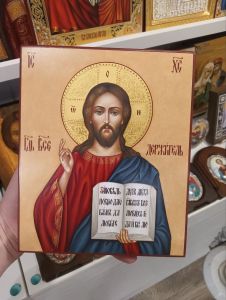 Рукописная икона Спас Вседержитель №130 