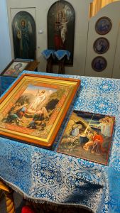 Рукописная икона Рождество Христово