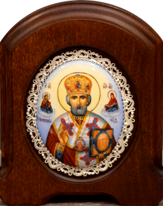 Икона из финифти Николай Чудотворец 50 (Размер 11*14 см)