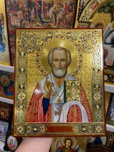Рукописная икона Николай Чудотворец 113