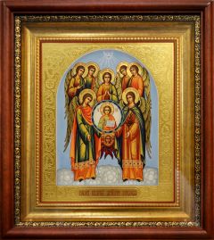 Рукописная икона Собор архангела Михаила 4 (Размер 27х31 см)