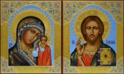 Рукописная венчальная пара с резьбой и золотом